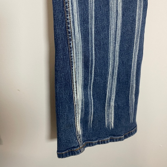 Paris Blues Womens Jeans Size 5 Blue Paint Splashed Flare Leg Denim Bottoms Y2K - Picture 7 of 13